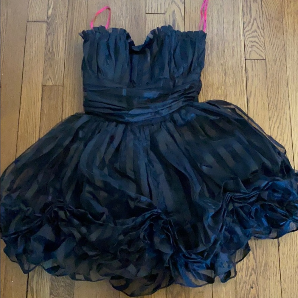 Black party dress Betsey Johnson ruffles